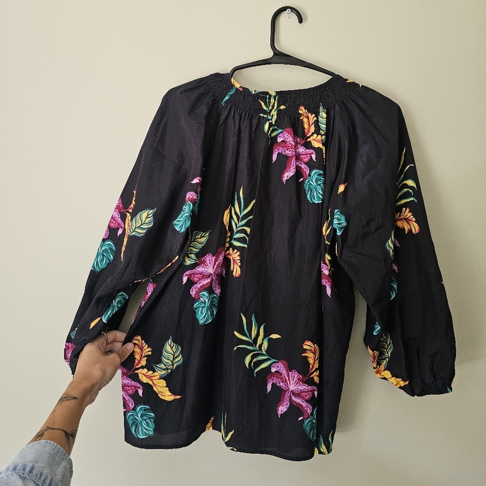 Tucker Classic Farm Rio Blouse Silk Cotton Blend - Picture 7 of 8